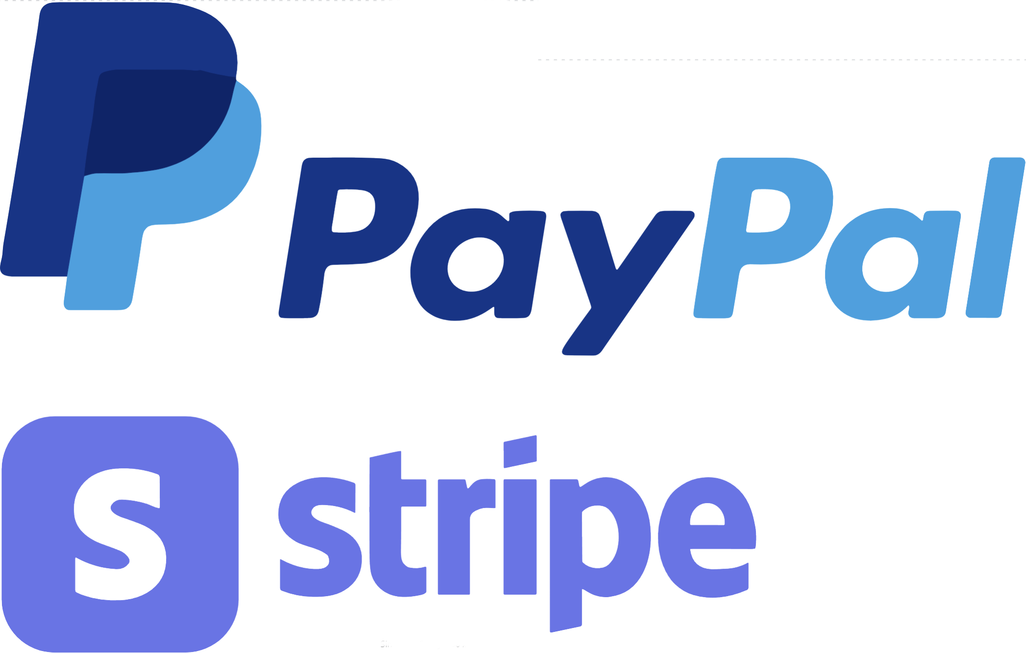 A visual representation of PayPal and Stripe payment systems, highlighting their interfaces and features for Maked.